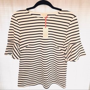 White stripe Palermo Bell Sleeve Top